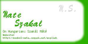 mate szakal business card