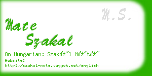 mate szakal business card